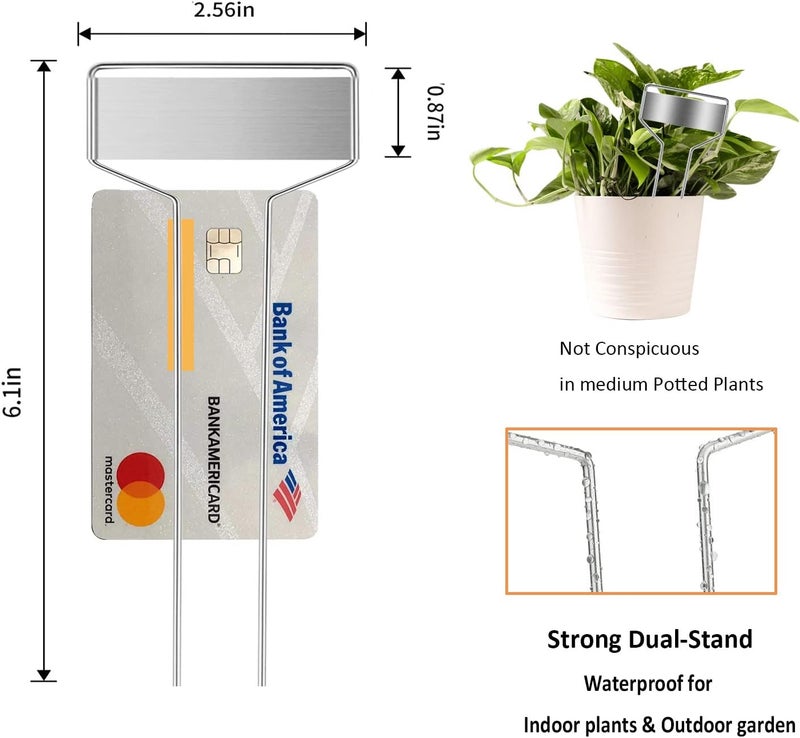GHAMYEE 30pcs Plant Labels Plant Markers for Outdoor Plants 6inch Plant Labels for Seedlings Outdoor Garden Waterproof Plant Tags and Labels for Flower Vegetable Herbs Greenhouse (6 in, Silver) - Image 2